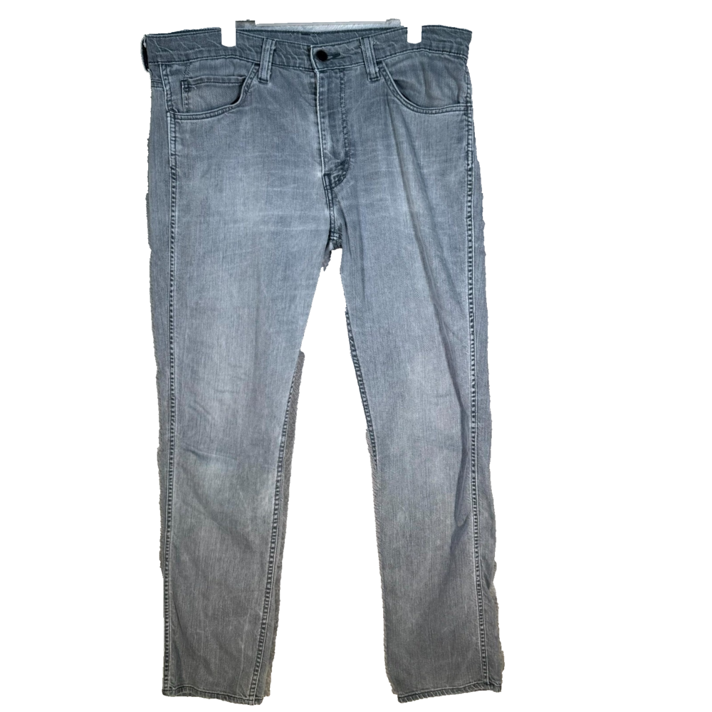 Levi's 511 Men's Jeans 36x34 Gray Denim Stretch Slim Fit Mid Rise Straight